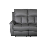 Bergamo Leather Recliner Corner Sofa-Dark Grey