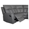 Bergamo Leather Recliner Corner Sofa-Dark Grey