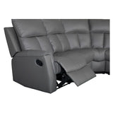 Bergamo Leather Recliner Corner Sofa-Dark Grey