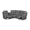 Bergamo Leather Recliner Corner Sofa-Dark Grey