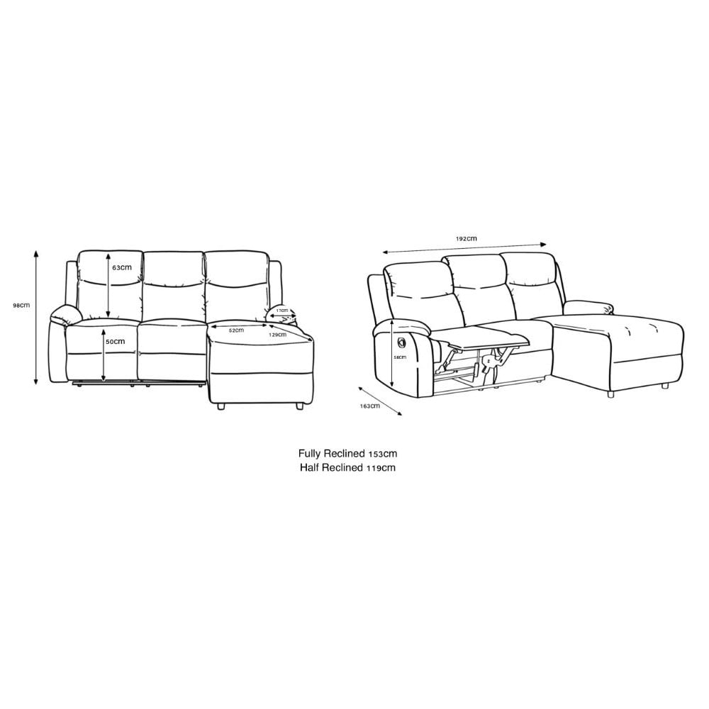 Crosby Corner Recliner - Right - Grey