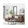 Havar Corner Sofa with Pull Out Sofa Bed & Storage - Brown Leather Aire (Left)