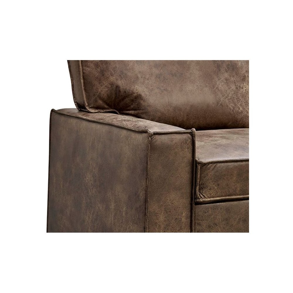 Havar Corner Sofa with Pull Out Sofa Bed & Storage - Brown Leather Aire (Right)