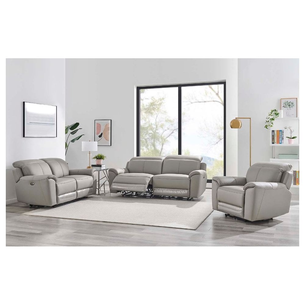 Madrid 3 Seater Electric Recliner - Charcoal