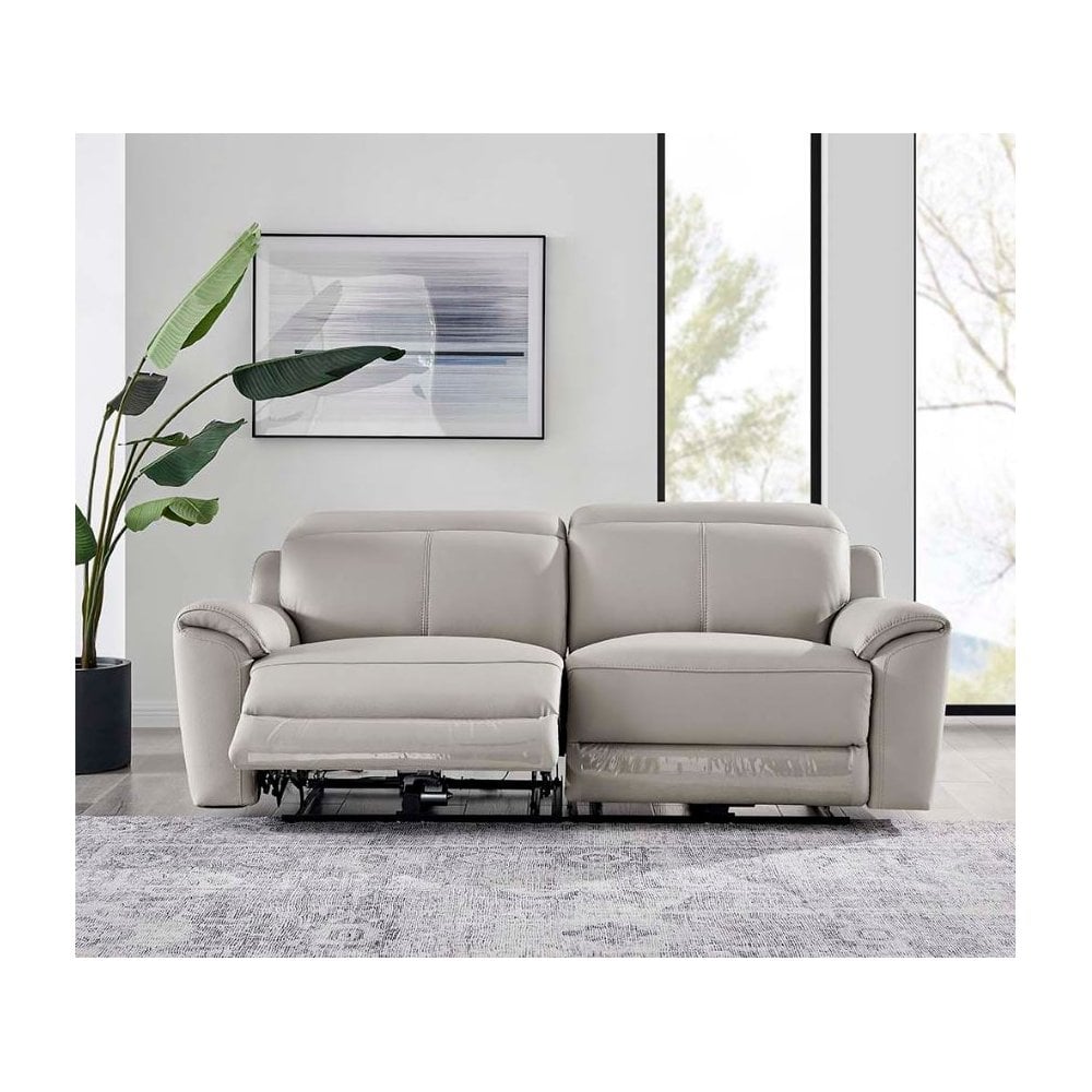 Madrid 3 Seater Electric Recliner - Light Grey