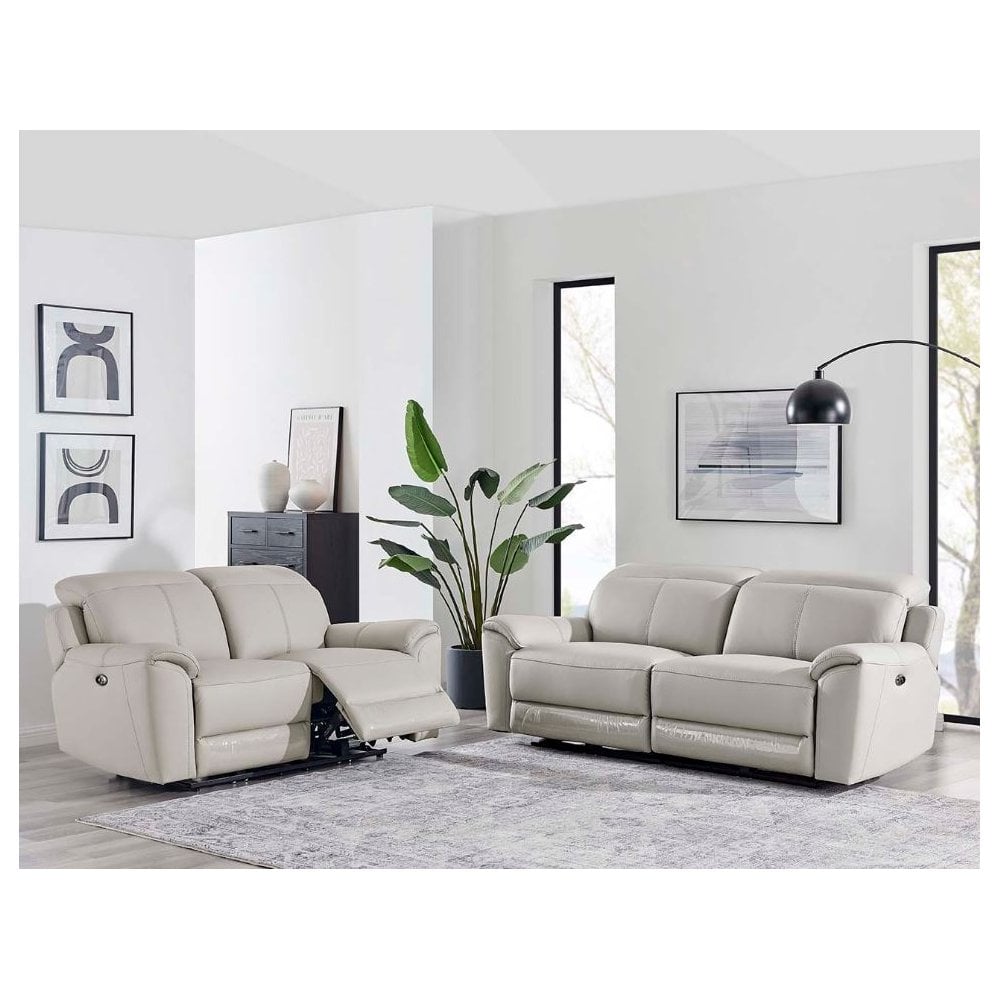 Madrid 3 Seater Electric Recliner - Light Grey