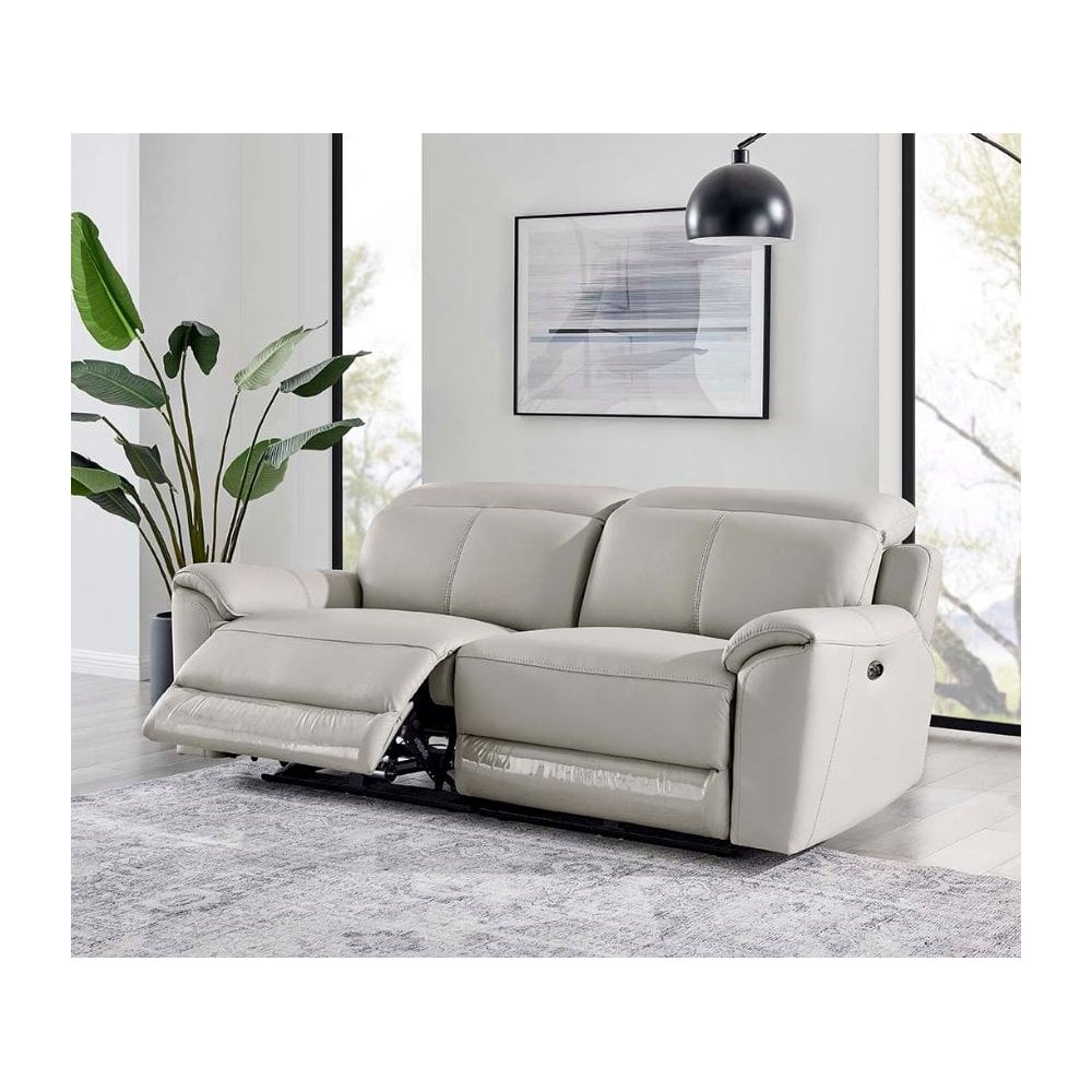 Madrid 3 Seater Electric Recliner - Light Grey