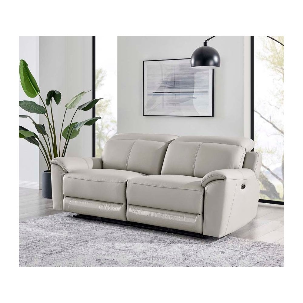 Madrid 3 Seater Electric Recliner - Light Grey
