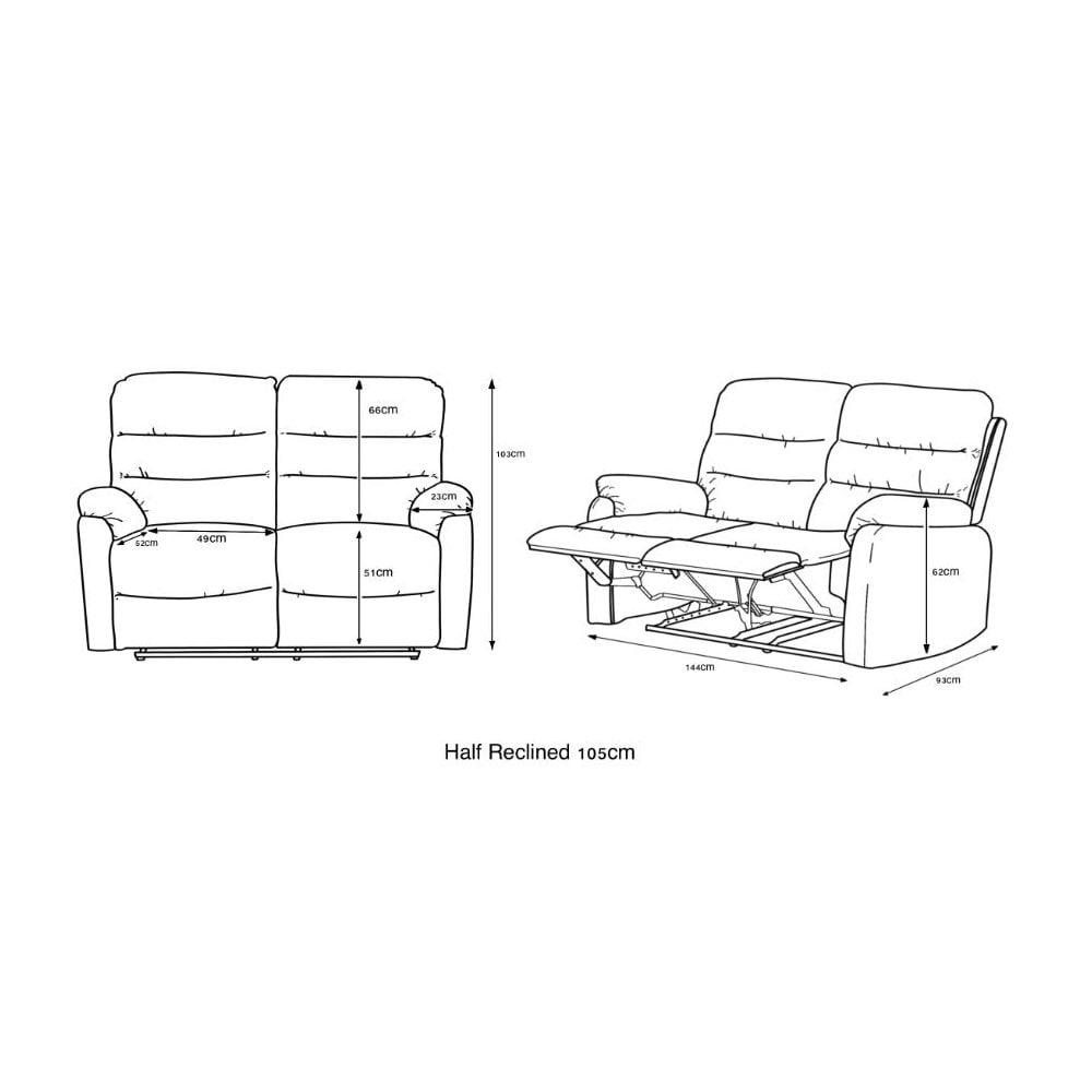 Taylor 2 Seater Recliner-Leather Air-Antique Brown Rub Off