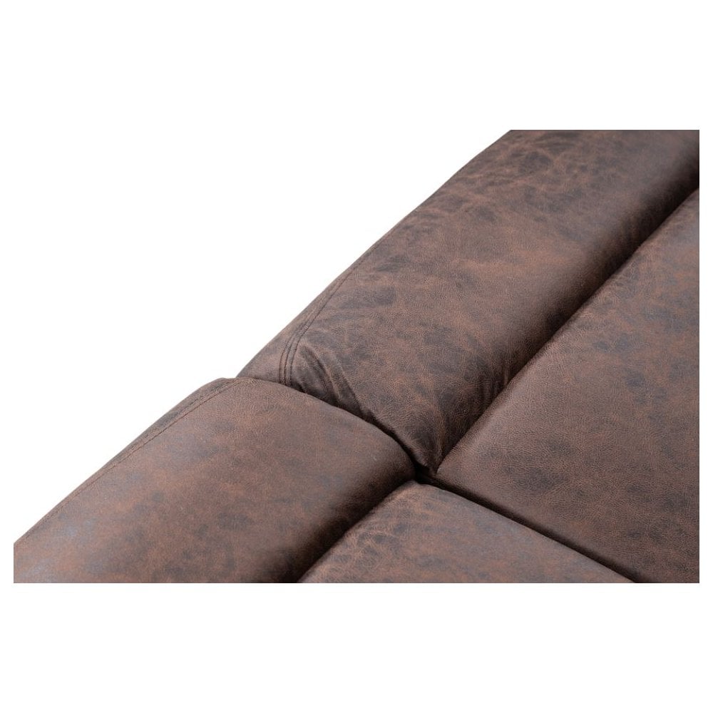 Taylor 2 Seater Recliner-Leather Air-Antique Brown Rub Off