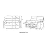 Taylor 2 Seater Recliner-Leather Air-Antique Grey Rub Off