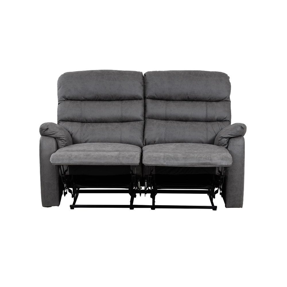 Taylor 2 Seater Recliner-Leather Air-Antique Grey Rub Off