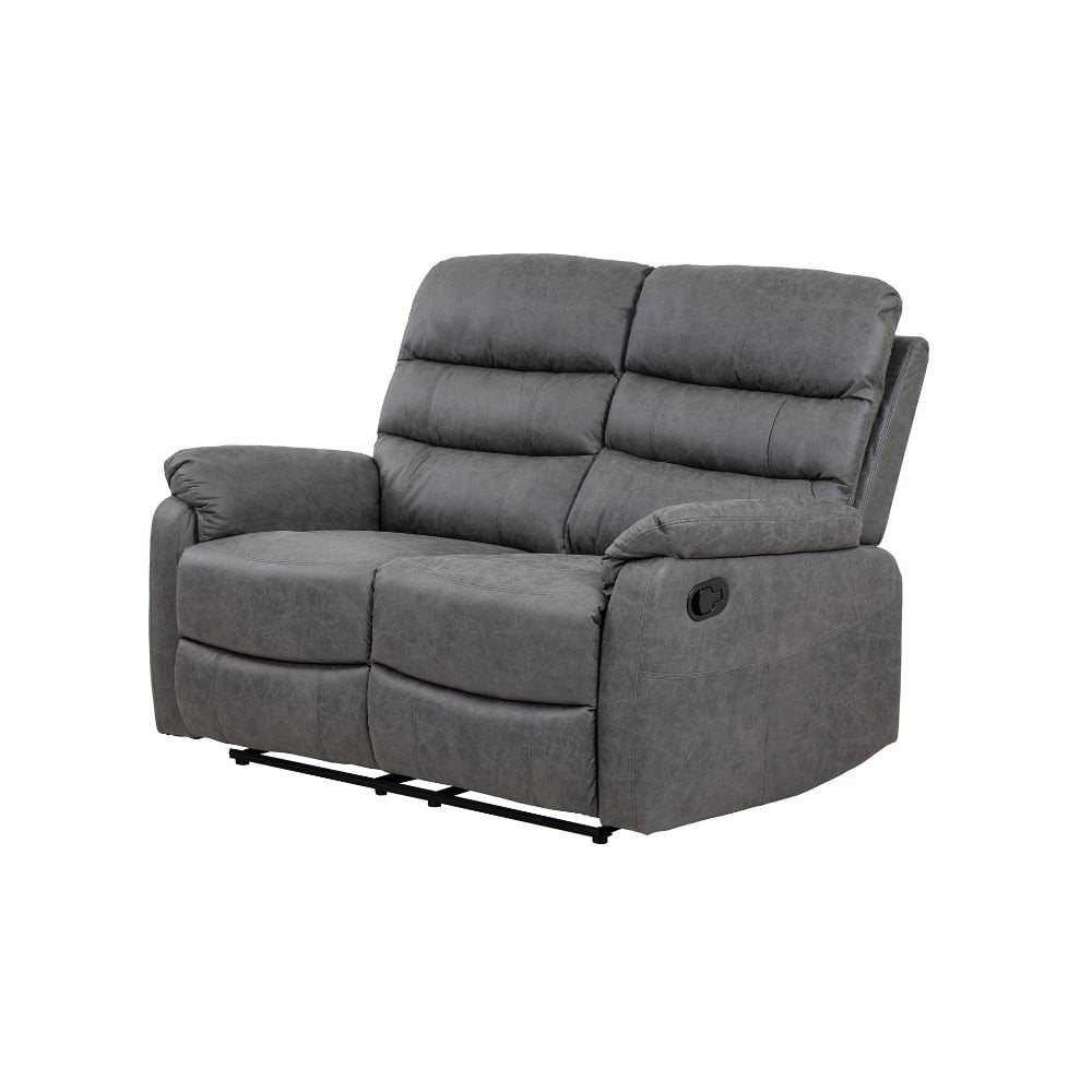 Taylor 2 Seater Recliner-Leather Air-Antique Grey Rub Off