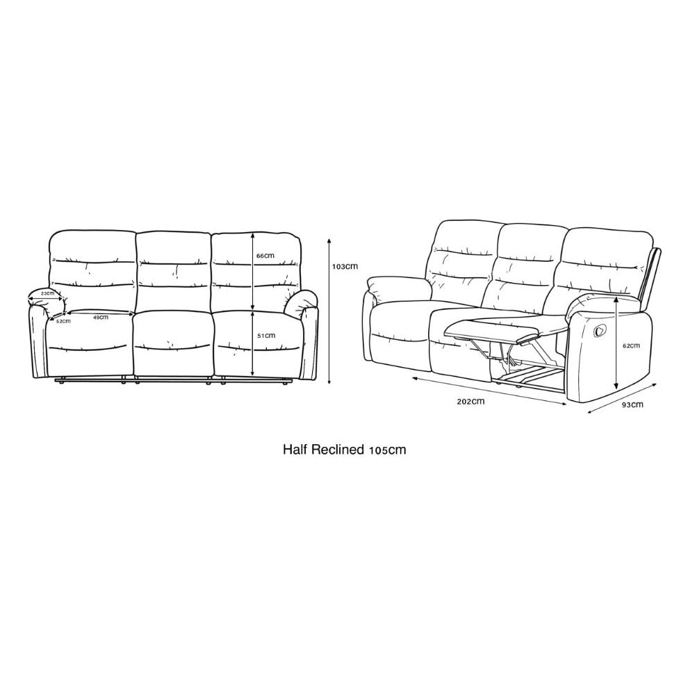 Taylor 3 Seater Recliner-Leather Air-Antique Brown Rub Off