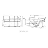 Taylor 3 Seater Recliner-Leather Air-Antique Brown Rub Off