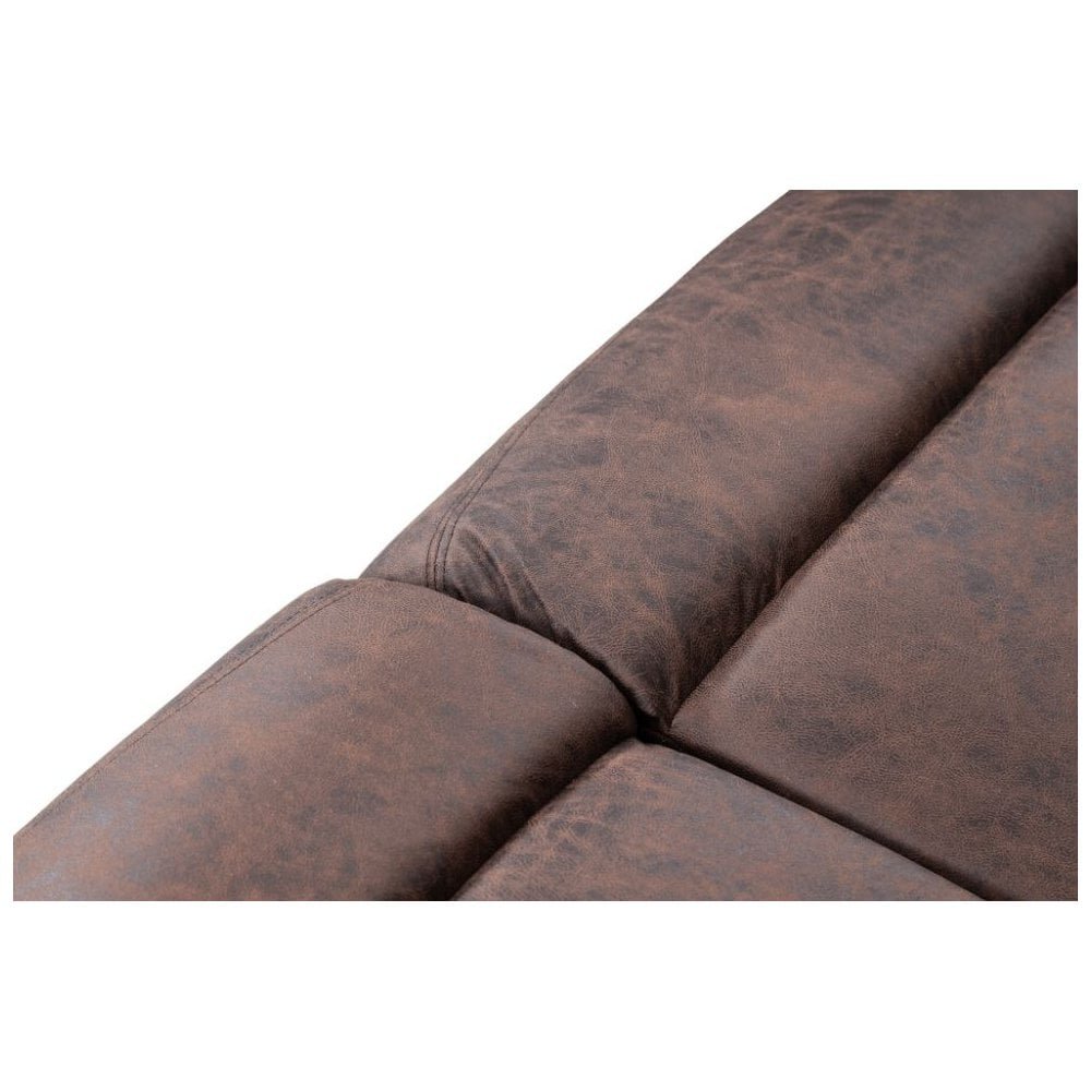 Taylor 3 Seater Recliner-Leather Air-Antique Brown Rub Off