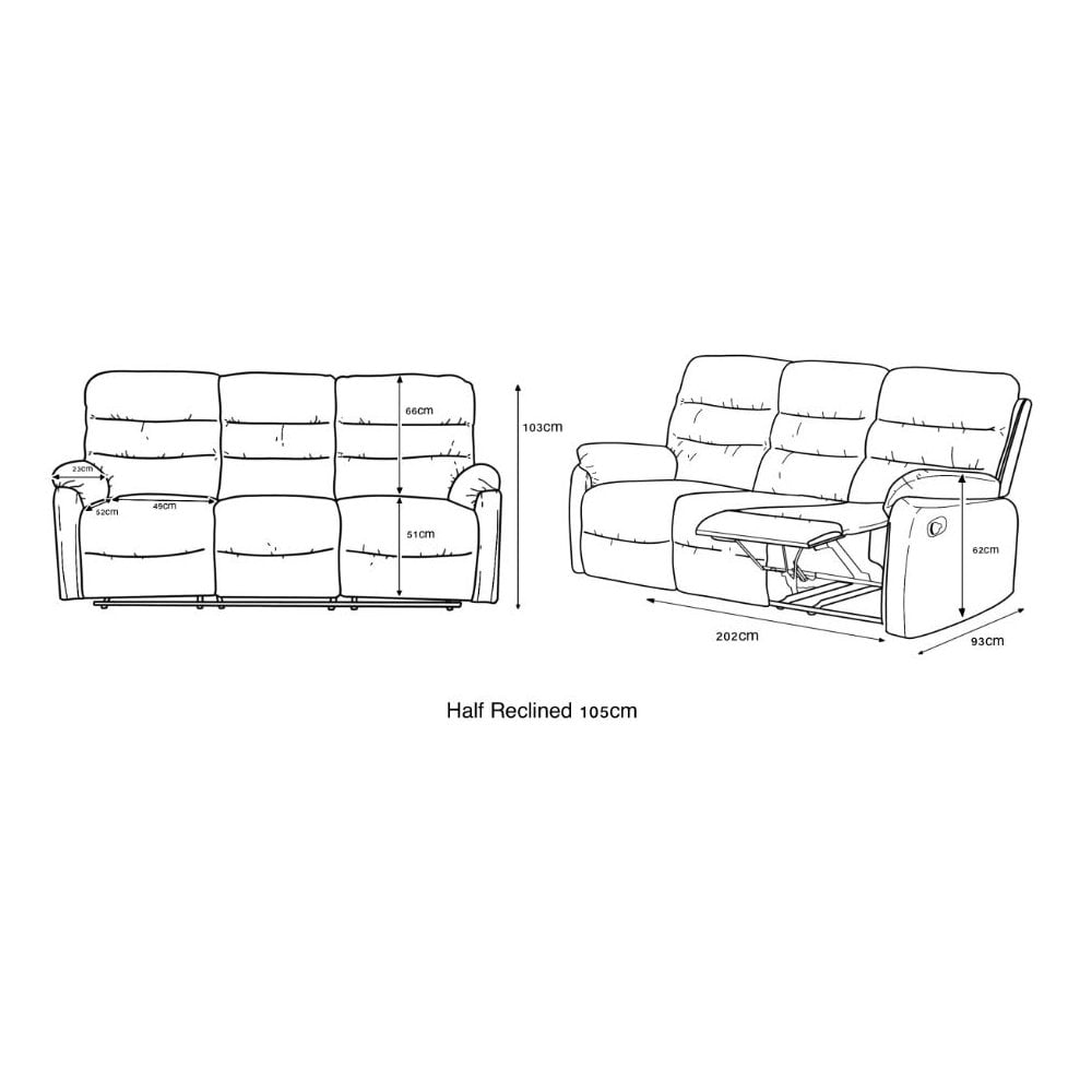 Taylor 3 Seater Recliner-Leather Air-Antique Grey Rub Off
