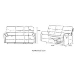 Taylor 3 Seater Recliner-Leather Air-Antique Grey Rub Off