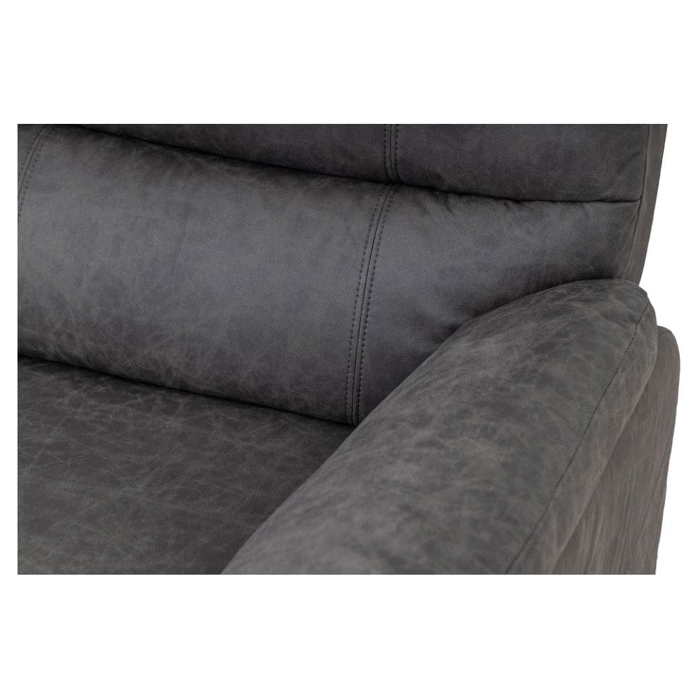 Taylor 3 Seater Recliner-Leather Air-Antique Grey Rub Off