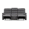 Taylor 3 Seater Recliner-Leather Air-Antique Grey Rub Off