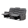 Taylor 3 Seater Recliner-Leather Air-Antique Grey Rub Off