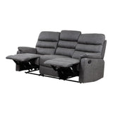 Taylor 3 Seater Recliner-Leather Air-Antique Grey Rub Off