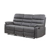 Taylor 3 Seater Recliner-Leather Air-Antique Grey Rub Off