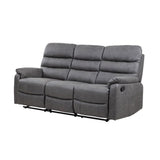 Taylor 3 Seater Recliner-Leather Air-Antique Grey Rub Off