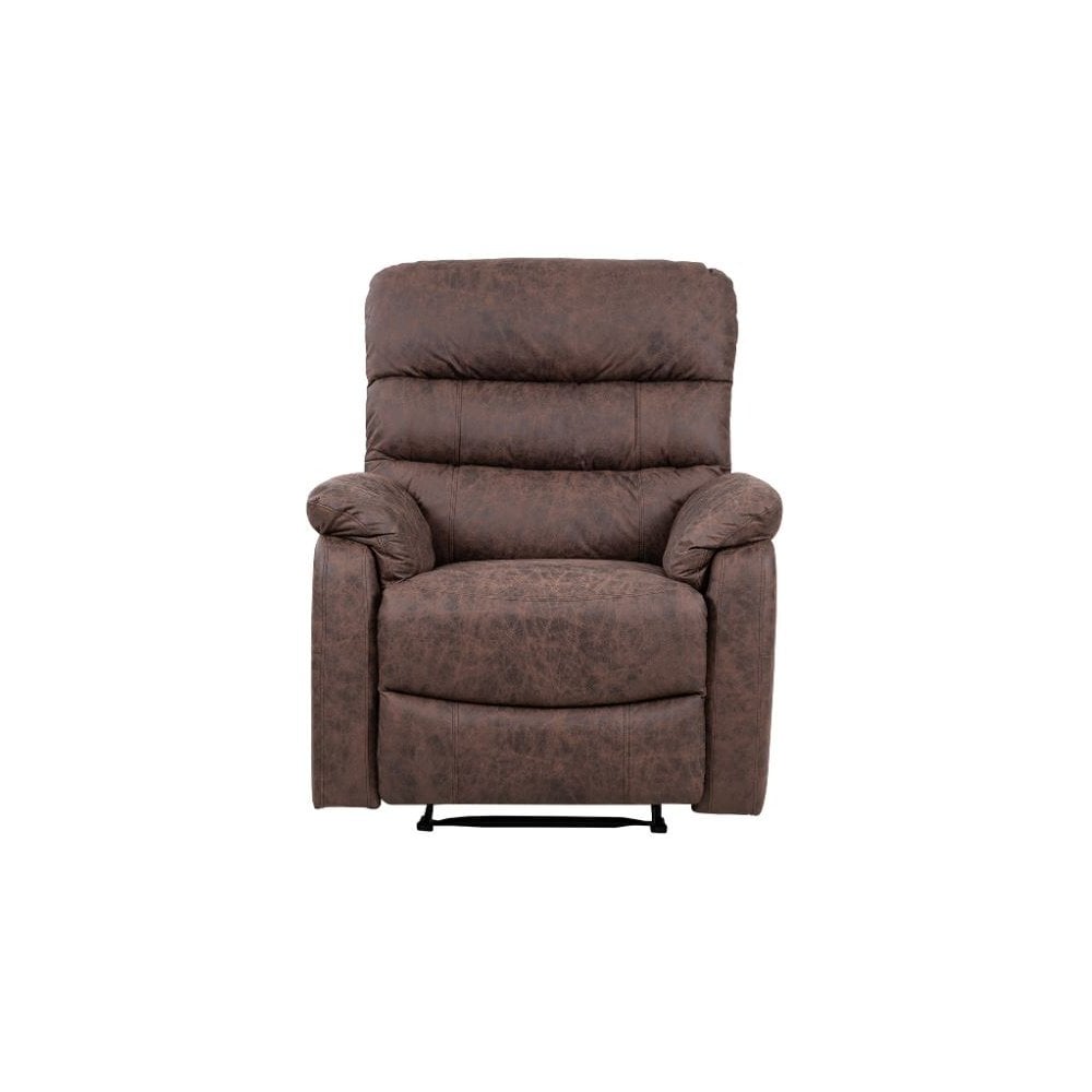 Taylor Recliner Chair-Leather Air-Antique Brown Rub Off