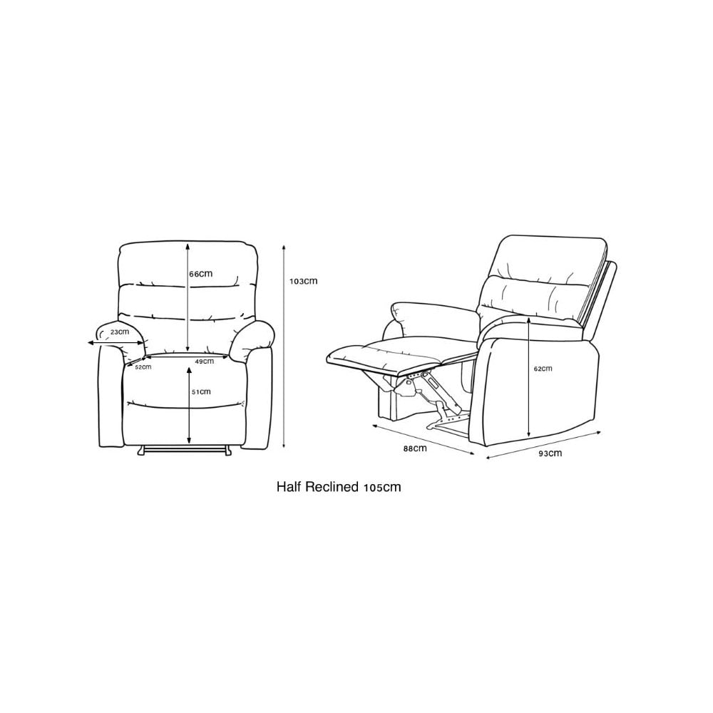 Taylor Recliner Chair-Leather Air-Antique Brown Rub Off