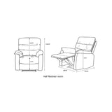 Taylor Recliner Chair-Leather Air-Antique Brown Rub Off