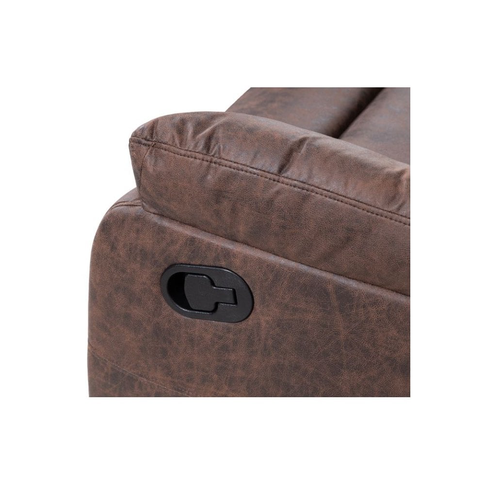 Taylor Recliner Chair-Leather Air-Antique Brown Rub Off
