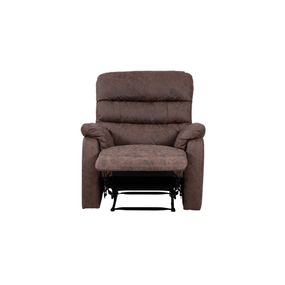 Taylor Recliner Chair-Leather Air-Antique Brown Rub Off