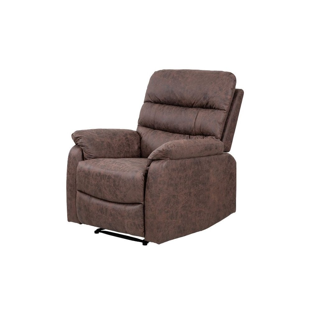 Taylor Recliner Chair-Leather Air-Antique Brown Rub Off