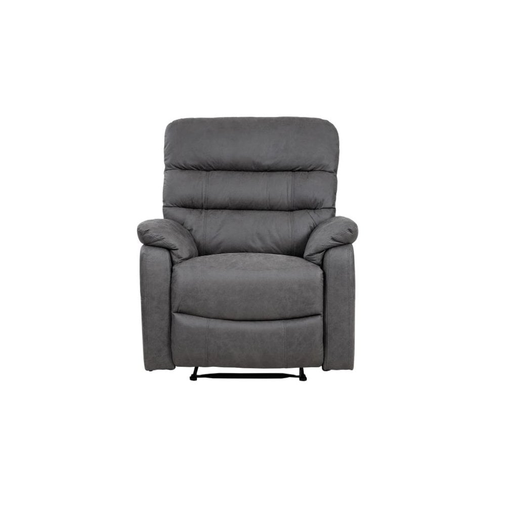 Taylor Recliner Chair-Leather Air-Antique Grey Rub Off