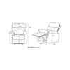 Taylor Recliner Chair-Leather Air-Antique Grey Rub Off