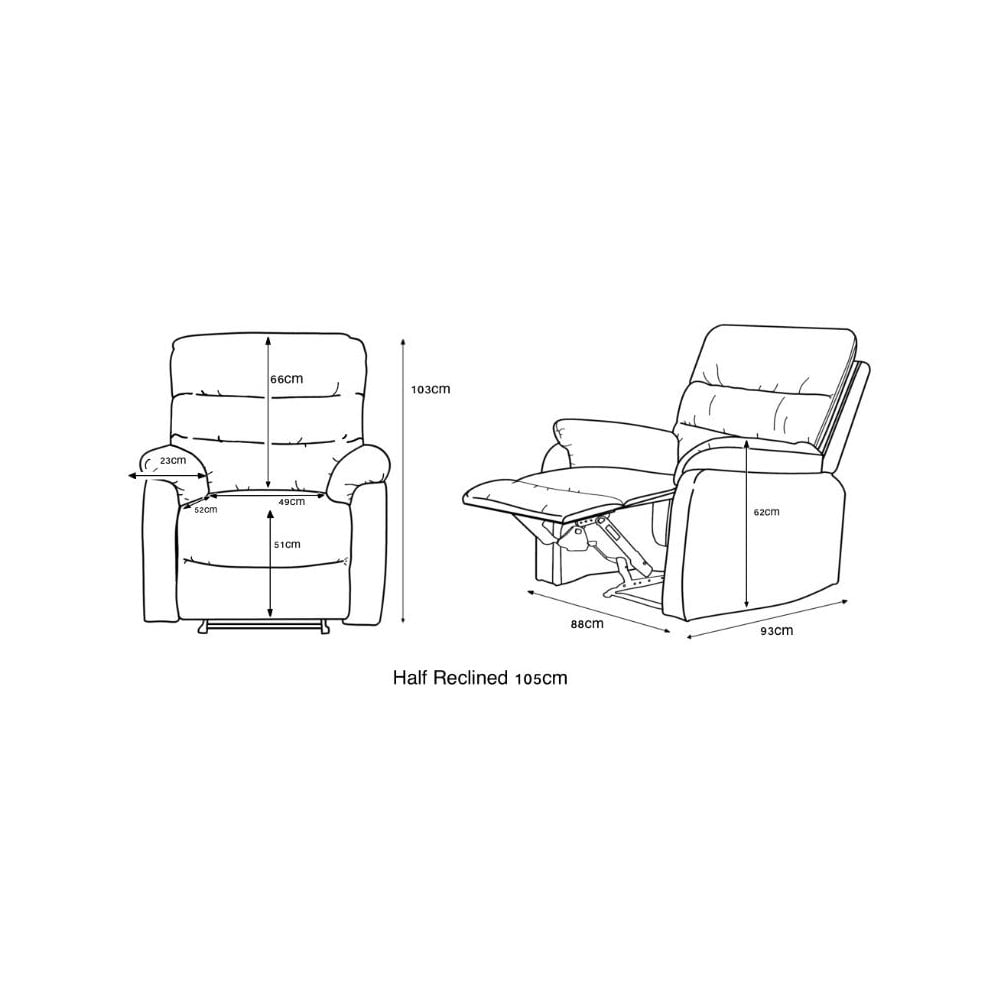 Taylor Recliner Chair-Leather Air-Antique Grey Rub Off