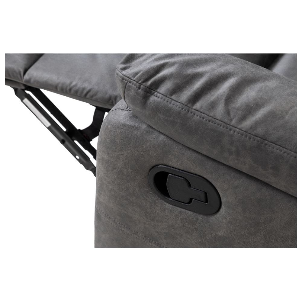 Taylor Recliner Chair-Leather Air-Antique Grey Rub Off