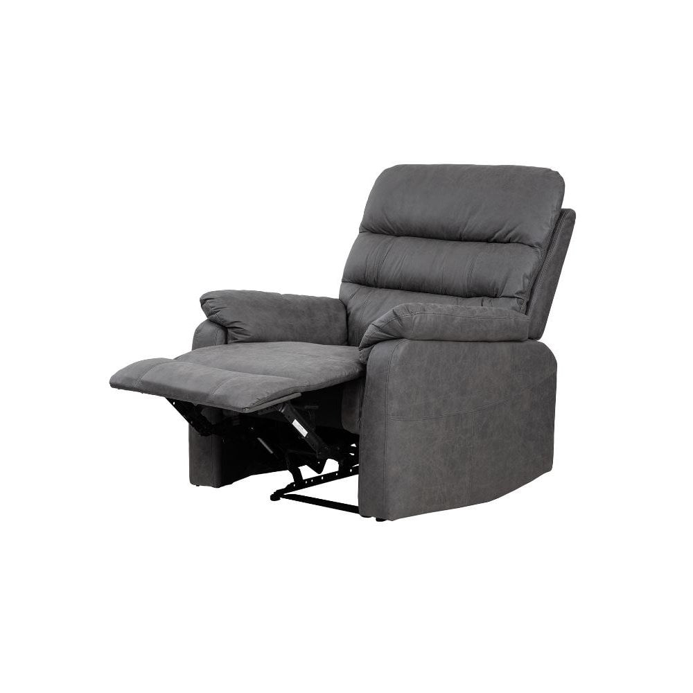 Taylor Recliner Chair-Leather Air-Antique Grey Rub Off