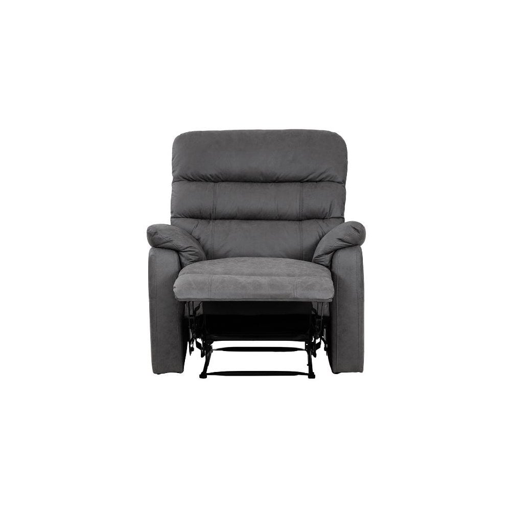 Taylor Recliner Chair-Leather Air-Antique Grey Rub Off