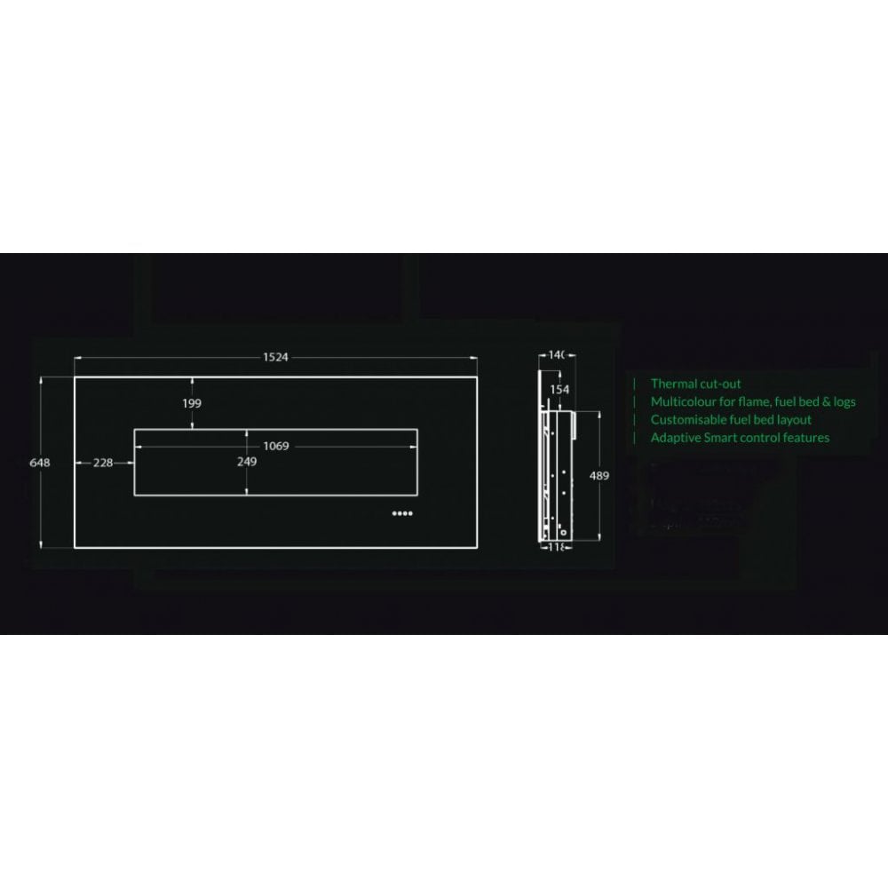 Polaris 1525 Wall Hung Electric Fire