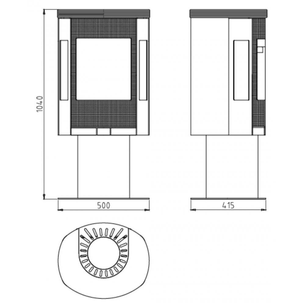 Ellipse G5 Pedestal (Black) 7.3kW Wood Burning (Eco)