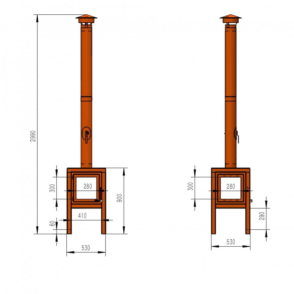 Thor D12 outdoor stove w Legs *w/ Pipe Set