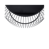Set of 2 Black Metal Coffee Table with Black Glass Top