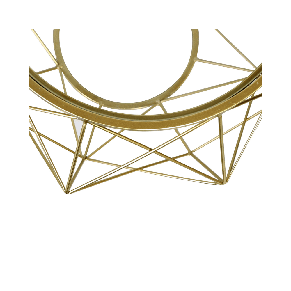 Set of 2 Gold Metal Mesh Coffee Table with Glass Top