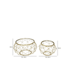 Set of 2 Gold Metal Mesh Coffee Table with Glass Top