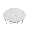 60cm Round Gold End Table with White Faux Marble Top - 2 Parts