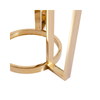 60cm Round Gold End Table with White Faux Marble Top - 2 Parts