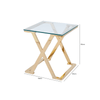 Axel Gold Metal End Table with Clear Glass-2 Parts