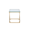 Axel Gold Metal End Table with Clear Glass-2 Parts